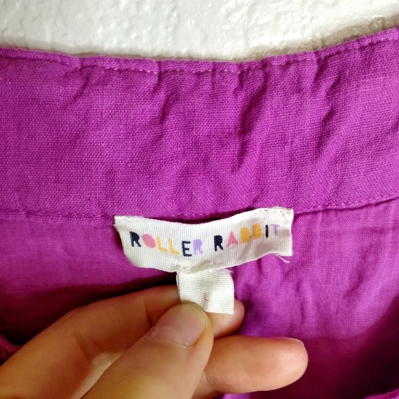 Roller Rabbit Faith Embroidered Dress Pink Purple Sz L - Picture 6 of 10